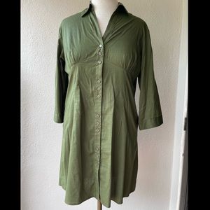 Button down dress olive green size XL